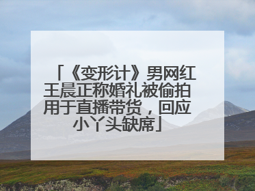 《变形计》男网红王晨正称婚礼被偷拍用于直播带货，回应小丫头缺席