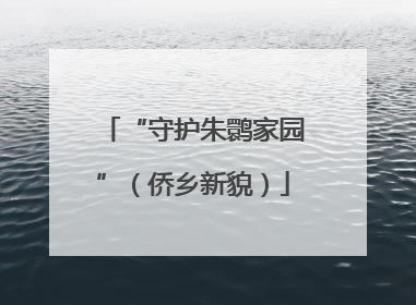 “守护朱鹮家园”（侨乡新貌）