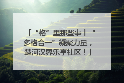 “格”里那些事丨“多格合一”凝聚力量，楚河汉界乐享社区！