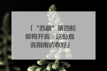 “苏超”第四轮即将开赛：这份观赛指南请收好