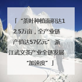 “茶叶种植面积达12.5万亩，全产业链产值达57亿元” 浙江武义茶产业全链发展“加速度”