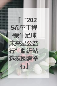 “2025希望工程·蒙牛足球未来星公益行”临沂站选拔圆满举行