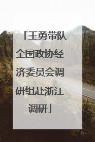 王勇带队全国政协经济委员会调研组赴浙江调研
