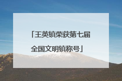 王英镇荣获第七届全国文明镇称号