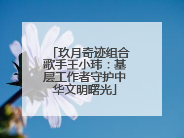 玖月奇迹组合歌手王小玮：基层工作者守护中华文明曙光