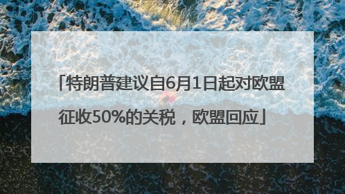特朗普建议自6月1日起对欧盟征收50%的关税，欧盟回应