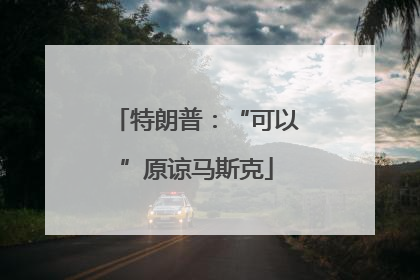 特朗普：“可以”原谅马斯克