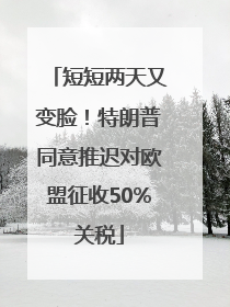 短短两天又变脸！特朗普同意推迟对欧盟征收50%关税