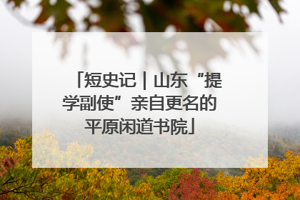 短史记｜山东“提学副使”亲自更名的平原闲道书院