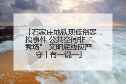 石家庄地铁现低俗恶搞事件 公共空间非“秀场” 文明底线应严守丨有一说一