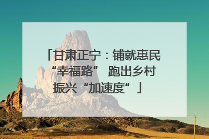 甘肃正宁：铺就惠民“幸福路” 跑出乡村振兴“加速度”