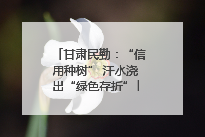 甘肃民勤：“信用种树” 汗水浇出“绿色存折”