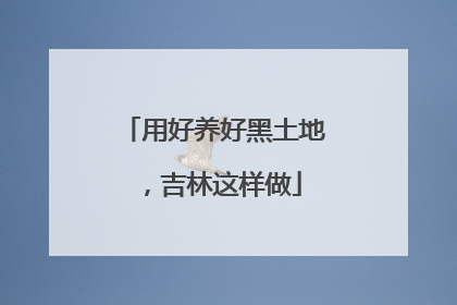 用好养好黑土地，吉林这样做