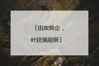 由政转企，叶建强履新