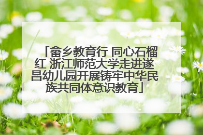 畲乡教育行 同心石榴红 浙江师范大学走进遂昌幼儿园开展铸牢中华民族共同体意识教育