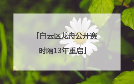 白云区龙舟公开赛时隔13年重启