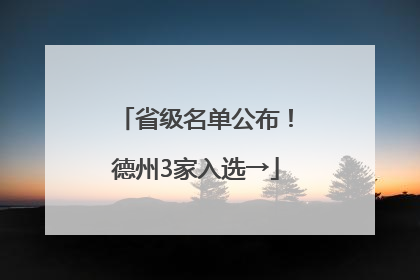 省级名单公布！德州3家入选→