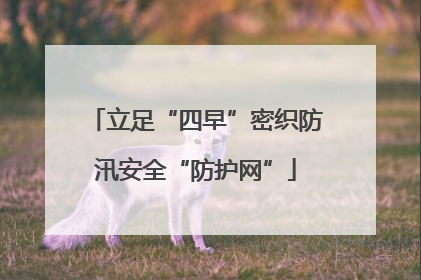 立足“四早”密织防汛安全“防护网”