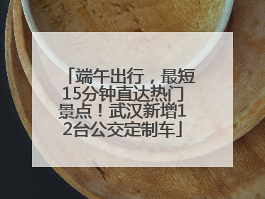 端午出行，最短15分钟直达热门景点！武汉新增12台公交定制车