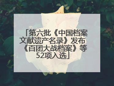 第六批《中国档案文献遗产名录》发布《百团大战档案》等52项入选