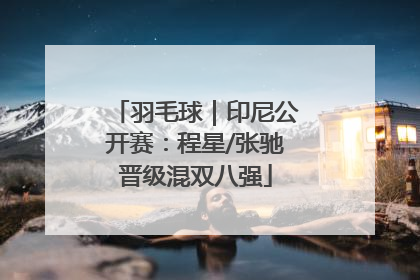 羽毛球｜印尼公开赛：程星/张驰晋级混双八强