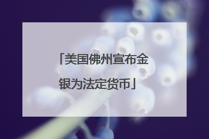 美国佛州宣布金银为法定货币
