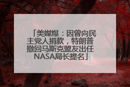美媒爆：因曾向民主党人捐款，特朗普撤回马斯克盟友出任NASA局长提名