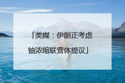 美媒：伊朗正考虑铀浓缩联营体提议