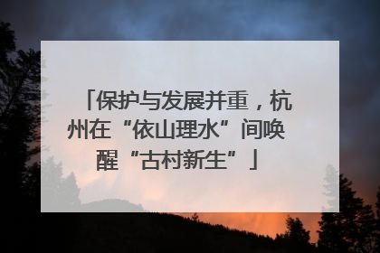 保护与发展并重，杭州在“依山理水”间唤醒“古村新生”