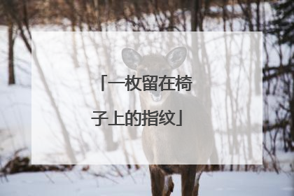 一枚留在椅子上的指纹