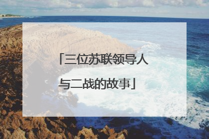三位苏联领导人与二战的故事