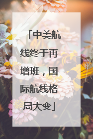 中美航线终于再增班，国际航线格局大变