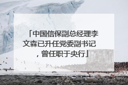 中国信保副总经理李文森已升任党委副书记，曾任职于央行
