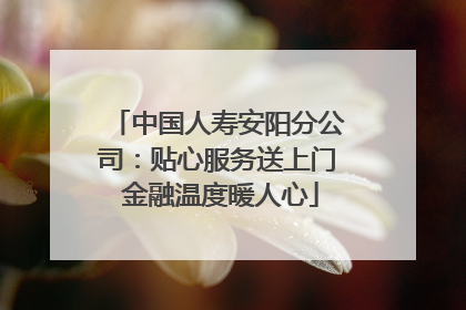 中国人寿安阳分公司：贴心服务送上门 金融温度暖人心