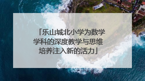 乐山城北小学为数学学科的深度教学与思维培养注入新的活力