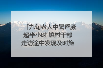 九旬老人中暑昏厥超半小时 镇村干部走访途中发现及时施救｜看见正能量