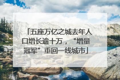五座万亿之城去年人口增长逾十万，“增量冠军”重回一线城市