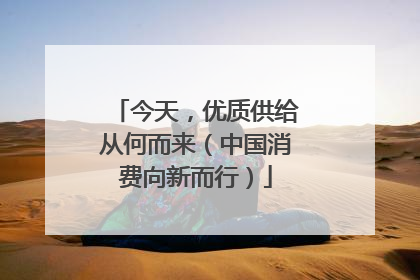 今天，优质供给从何而来（中国消费向新而行）