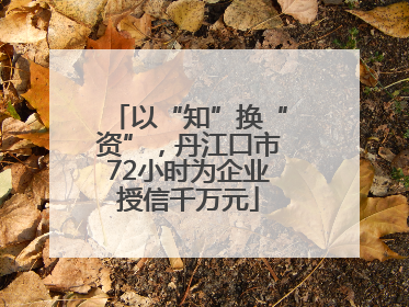 以“知”换“资”，丹江口市72小时为企业授信千万元