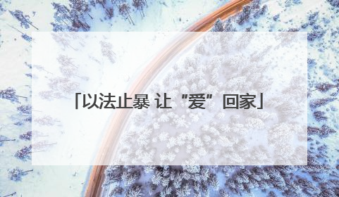 以法止暴 让“爱”回家