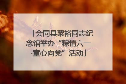 会同县粟裕同志纪念馆举办“粽情六一·童心向党”活动