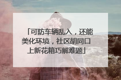 可防车辆乱入，还能美化环境，社区胡同口上新花箱巧解难题