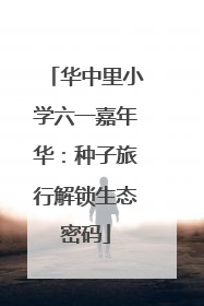 华中里小学六一嘉年华：种子旅行解锁生态密码