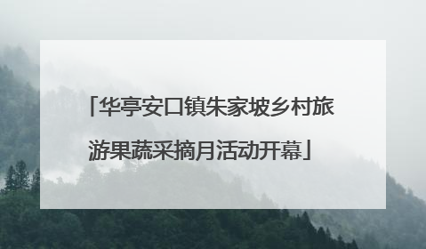 华亭安口镇朱家坡乡村旅游果蔬采摘月活动开幕