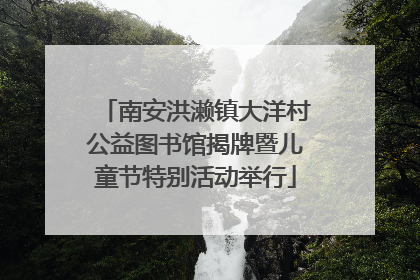 南安洪濑镇大洋村公益图书馆揭牌暨儿童节特别活动举行