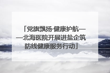 党旗飘扬·健康护航——北海医院开展进盐企筑防线健康服务行动
