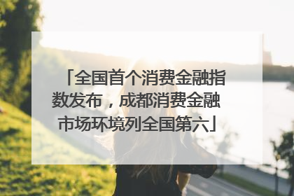 全国首个消费金融指数发布，成都消费金融市场环境列全国第六