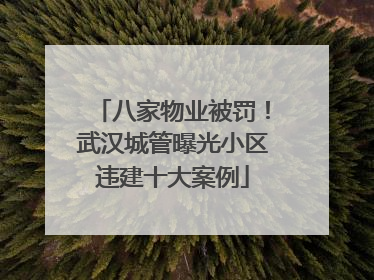 八家物业被罚！武汉城管曝光小区违建十大案例