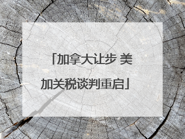 加拿大让步 美加关税谈判重启