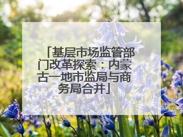 基层市场监管部门改革探索：内蒙古一地市监局与商务局合并